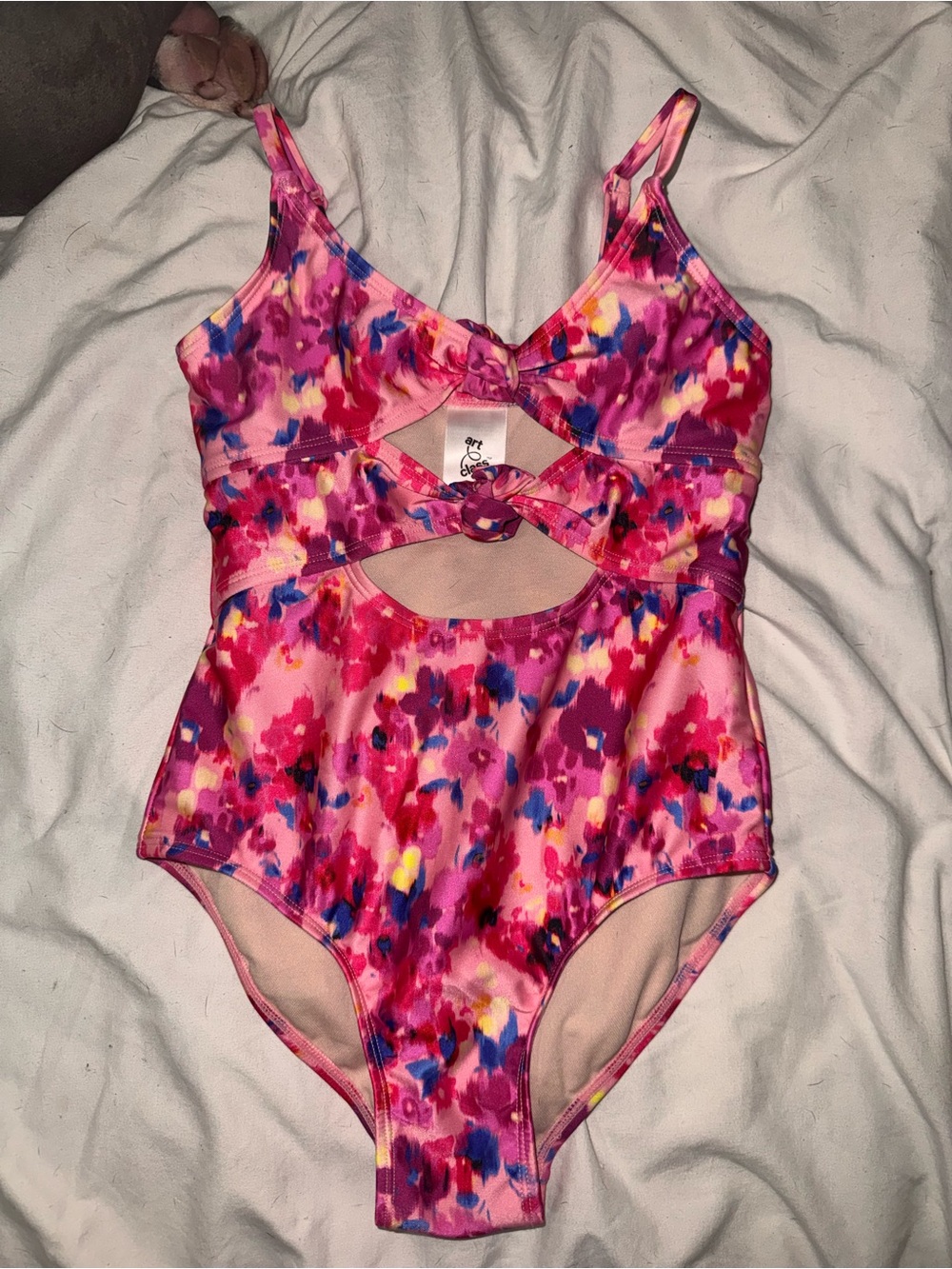 art class Pink Multi-Color Cutout One-Piece Swimsuit